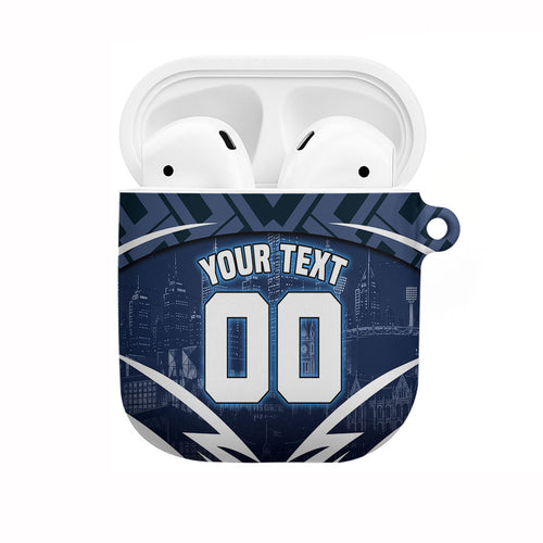 Personalised Carlton Blues Football AirPods Case Superhero Comic Art Dark Geometric City