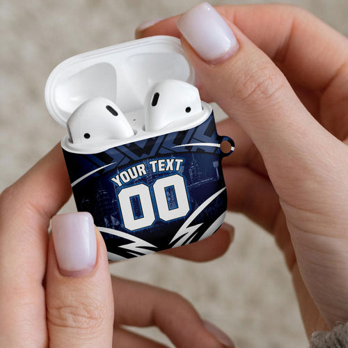 Personalised Carlton Blues Football AirPods Case Superhero Comic Art Dark Geometric City