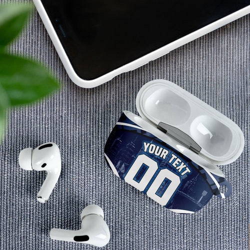 Personalised Carlton Blues Football AirPods Case Superhero Comic Art Dark Geometric City