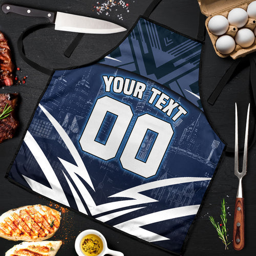 Personalised Carlton Blues Football Apron Superhero Comic Art Dark Geometric City