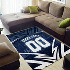 Personalised Carlton Blues Football Area Rug Superhero Comic Art Dark Geometric City