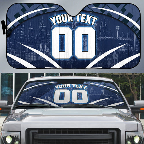 Personalised Carlton Blues Football Auto Sun Shade Superhero Comic Art Dark Geometric City