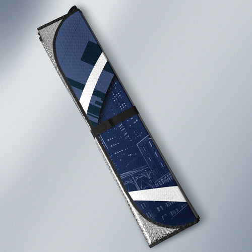Personalised Carlton Blues Football Auto Sun Shade Superhero Comic Art Dark Geometric City