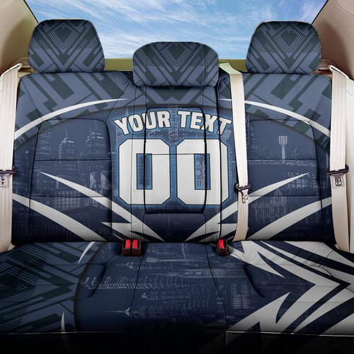 Personalised Carlton Blues Football Back Car Seat Cover Superhero Comic Art Dark Geometric City