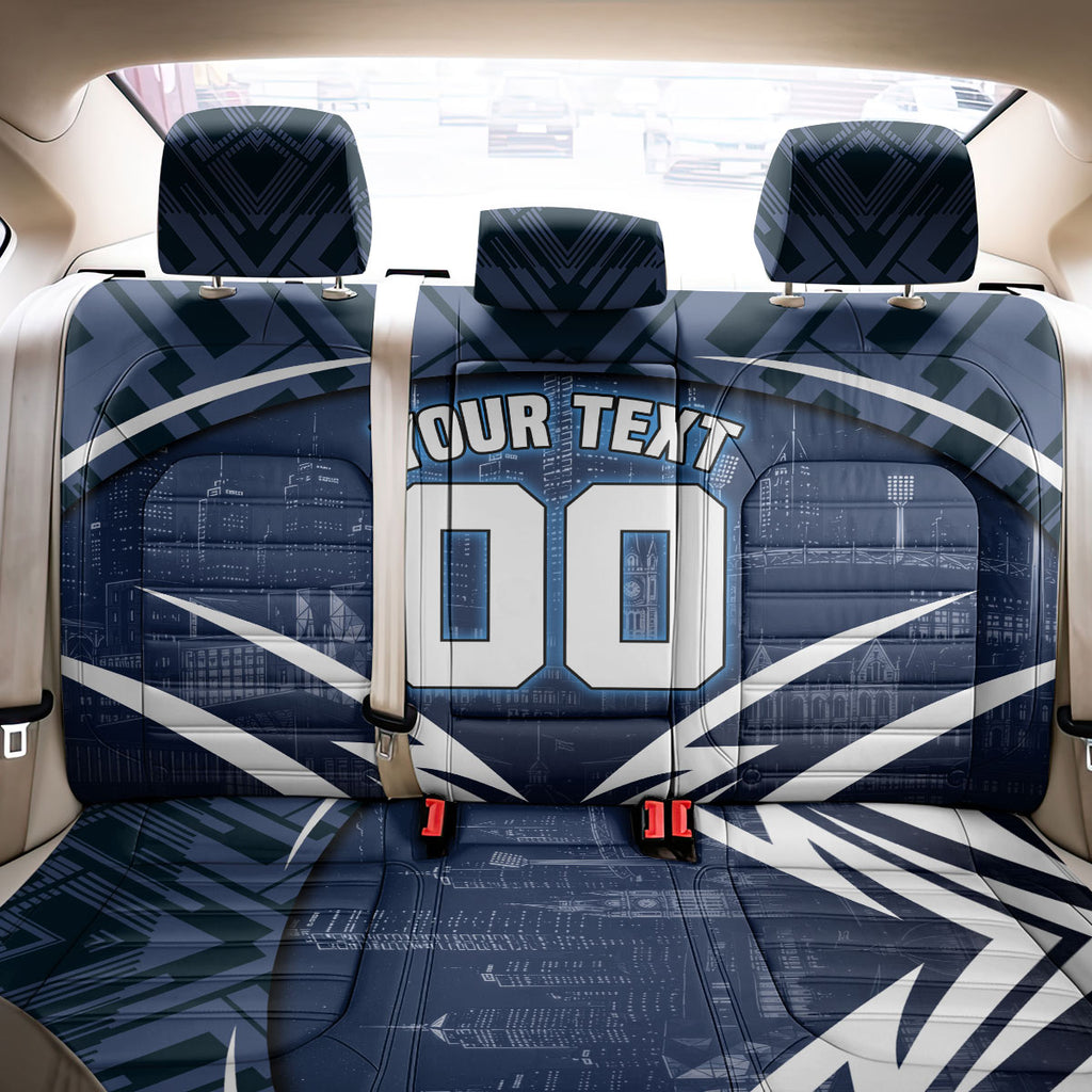 Personalised Carlton Blues Football Back Car Seat Cover Superhero Comic Art Dark Geometric City