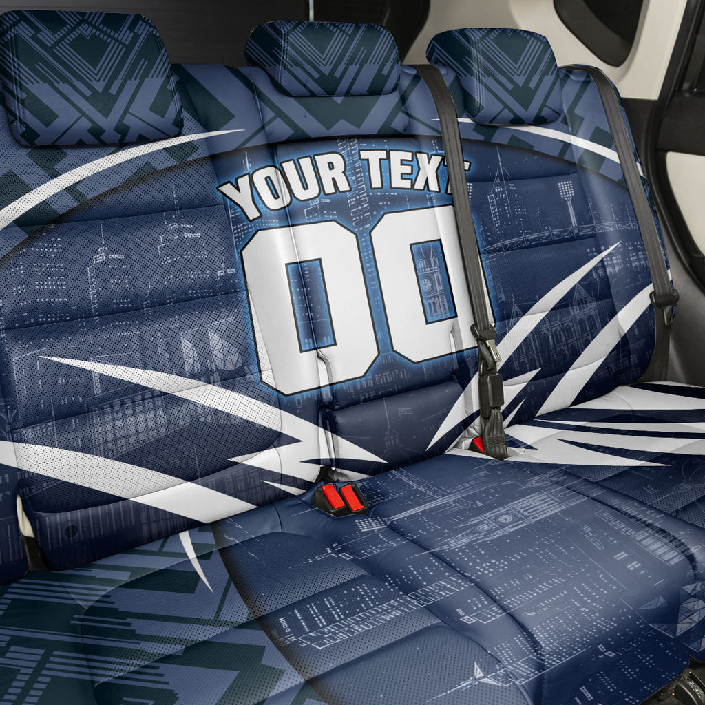Personalised Carlton Blues Football Back Car Seat Cover Superhero Comic Art Dark Geometric City
