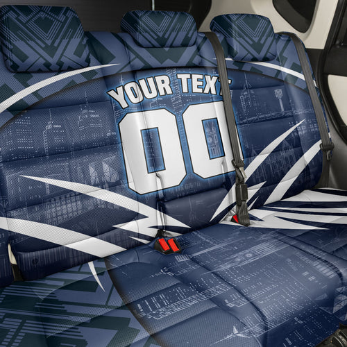 Personalised Carlton Blues Football Back Car Seat Cover Superhero Comic Art Dark Geometric City