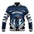 Personalised Carlton Blues Football Baseball Jacket Superhero Comic Art Dark Geometric City