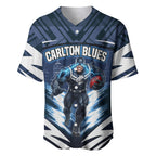 Personalised Carlton Blues Football Baseball Jersey Superhero Comic Art Dark Geometric City