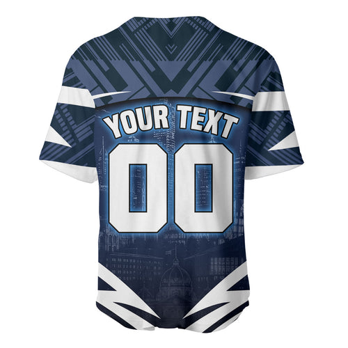 Personalised Carlton Blues Football Baseball Jersey Superhero Comic Art Dark Geometric City