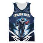 Personalised Carlton Blues Football Basketball Jersey Superhero Comic Art Dark Geometric City