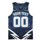 Personalised Carlton Blues Football Basketball Jersey Superhero Comic Art Dark Geometric City