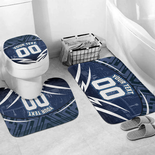 Personalised Carlton Blues Football Bathroom Set Superhero Comic Art Dark Geometric City