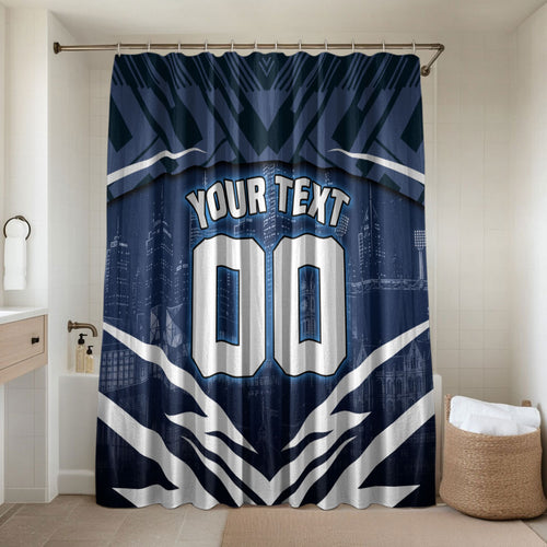 Personalised Carlton Blues Football Bathroom Set Superhero Comic Art Dark Geometric City