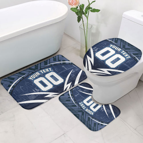 Personalised Carlton Blues Football Bathroom Set Superhero Comic Art Dark Geometric City