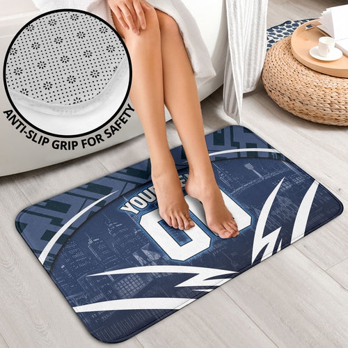 Personalised Carlton Blues Football Bathroom Set Superhero Comic Art Dark Geometric City