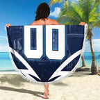 Personalised Carlton Blues Football Beach Blanket Superhero Comic Art Dark Geometric City