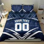 Personalised Carlton Blues Football Bedding Set Superhero Comic Art Dark Geometric City