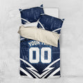 Personalised Carlton Blues Football Bedding Set Superhero Comic Art Dark Geometric City