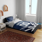 Personalised Carlton Blues Football Bedding Set Superhero Comic Art Dark Geometric City
