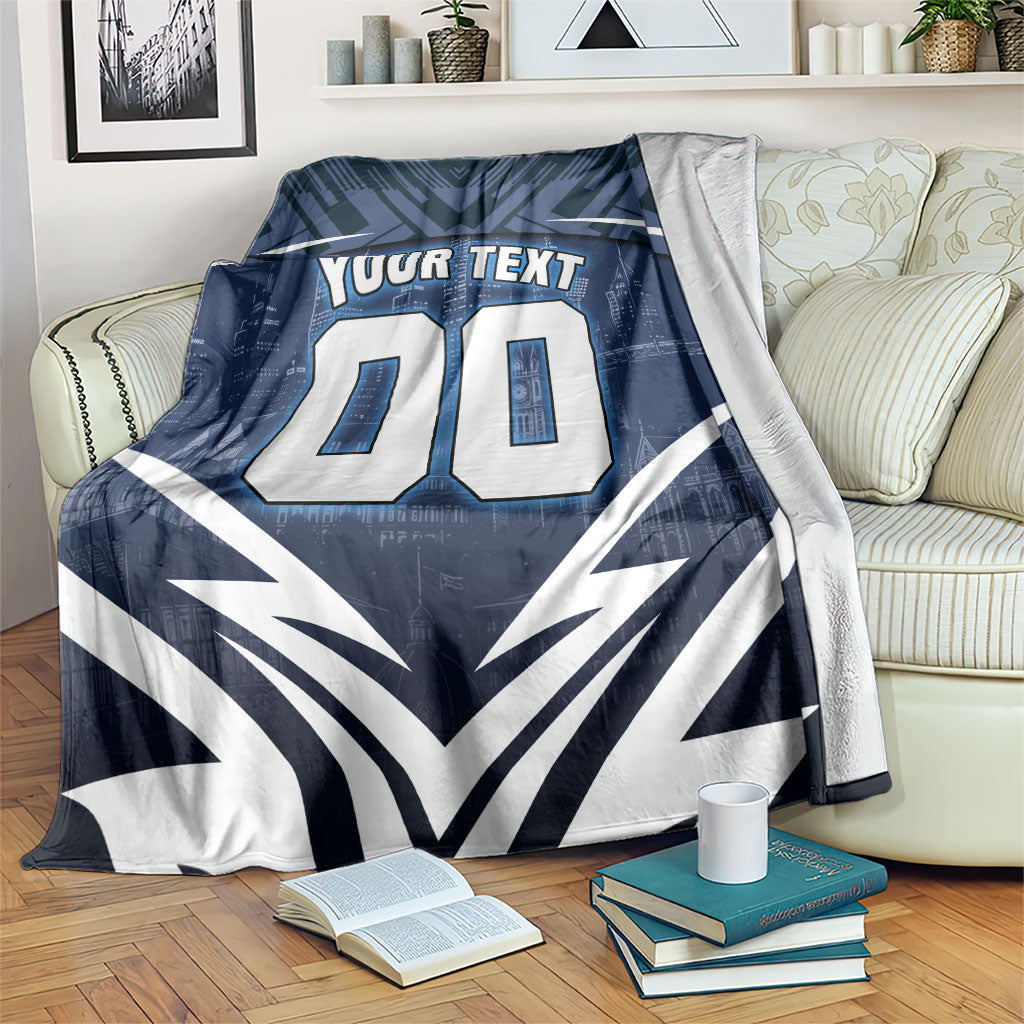 Personalised Carlton Blues Football Blanket Superhero Comic Art Dark Geometric City