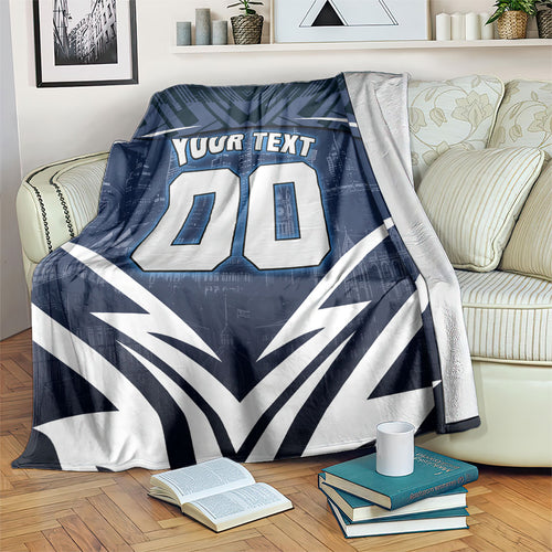 Personalised Carlton Blues Football Blanket Superhero Comic Art Dark Geometric City