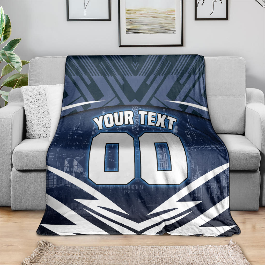 Personalised Carlton Blues Football Blanket Superhero Comic Art Dark Geometric City