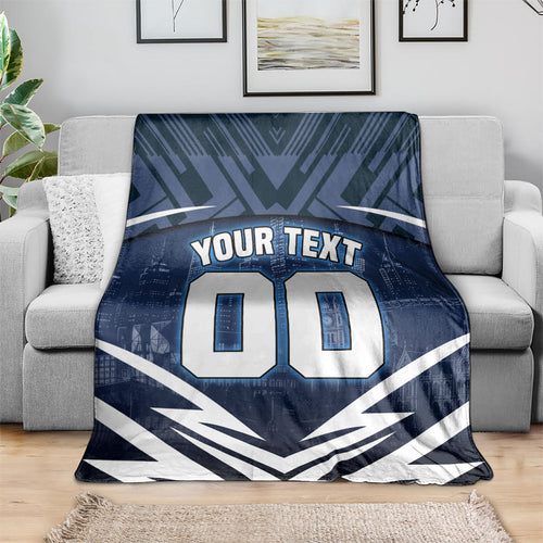 Personalised Carlton Blues Football Blanket Superhero Comic Art Dark Geometric City