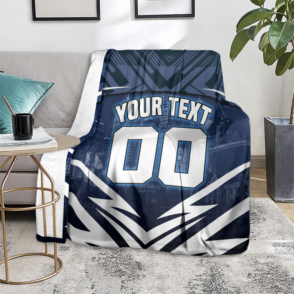 Personalised Carlton Blues Football Blanket Superhero Comic Art Dark Geometric City