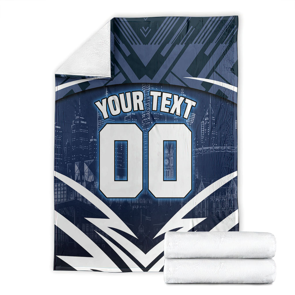 Personalised Carlton Blues Football Blanket Superhero Comic Art Dark Geometric City
