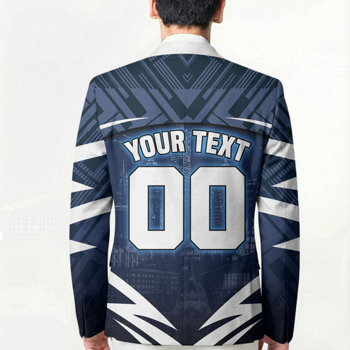 Personalised Carlton Blues Football Blazer Superhero Comic Art Dark Geometric City