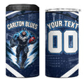 Personalised Carlton Blues Football 4 in 1 Can Cooler Tumbler Superhero Comic Art Dark Geometric City