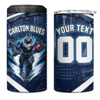 Personalised Carlton Blues Football 4 in 1 Can Cooler Tumbler Superhero Comic Art Dark Geometric City