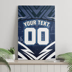 Personalised Carlton Blues Football Canvas Wall Art Superhero Comic Art Dark Geometric City