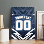 Personalised Carlton Blues Football Canvas Wall Art Superhero Comic Art Dark Geometric City