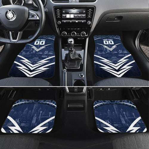 Personalised Carlton Blues Football Car Mats Superhero Comic Art Dark Geometric City