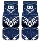 Personalised Carlton Blues Football Car Mats Superhero Comic Art Dark Geometric City