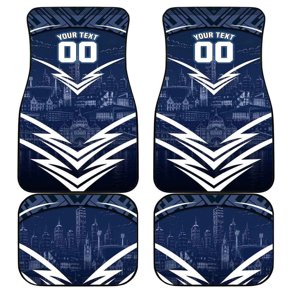 Personalised Carlton Blues Football Car Mats Superhero Comic Art Dark Geometric City
