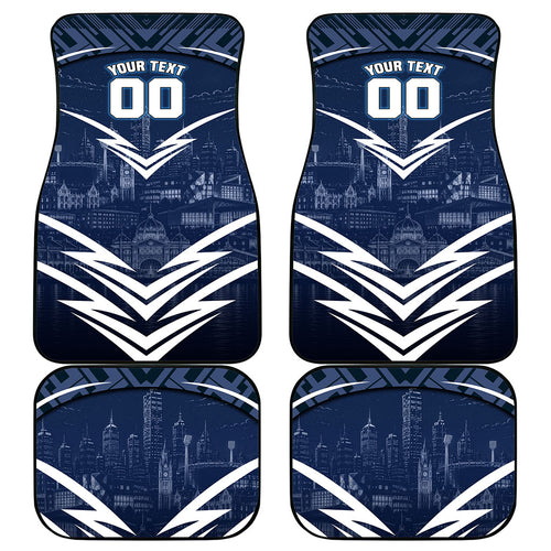Personalised Carlton Blues Football Car Mats Superhero Comic Art Dark Geometric City