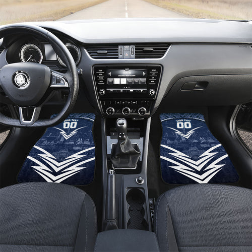 Personalised Carlton Blues Football Car Mats Superhero Comic Art Dark Geometric City