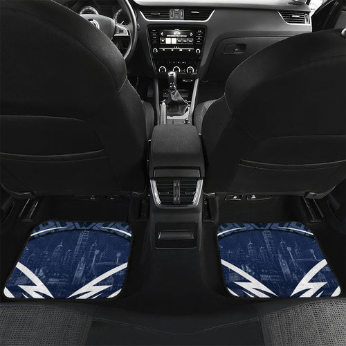 Personalised Carlton Blues Football Car Mats Superhero Comic Art Dark Geometric City