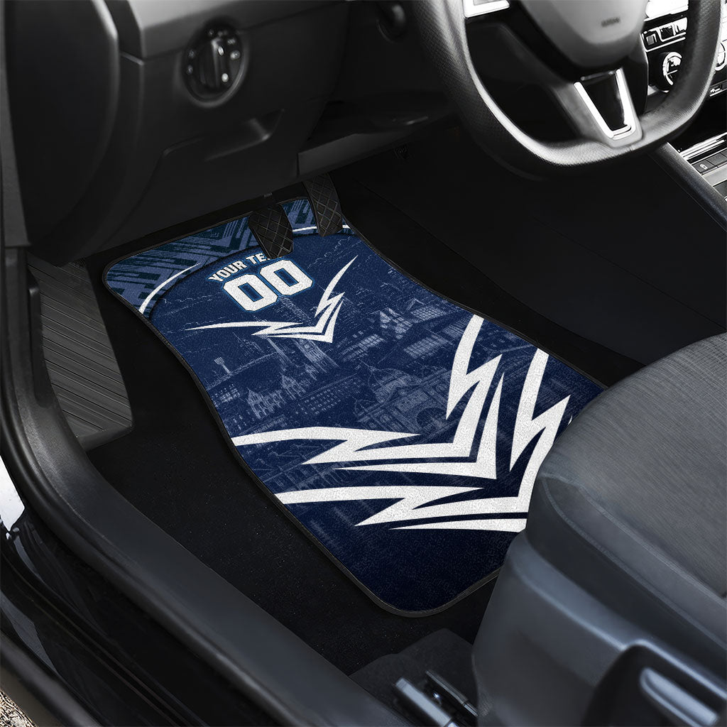 Personalised Carlton Blues Football Car Mats Superhero Comic Art Dark Geometric City