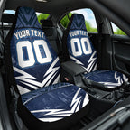 Personalised Carlton Blues Football Car Seat Cover Superhero Comic Art Dark Geometric City
