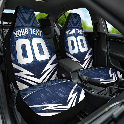 Personalised Carlton Blues Football Car Seat Cover Superhero Comic Art Dark Geometric City