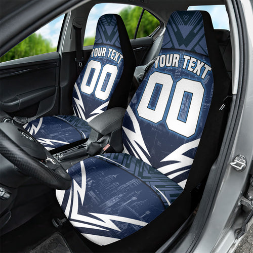 Personalised Carlton Blues Football Car Seat Cover Superhero Comic Art Dark Geometric City