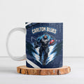 Personalised Carlton Blues Football Ceramic Mug Superhero Comic Art Dark Geometric City