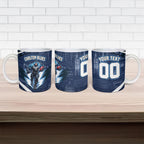 Personalised Carlton Blues Football Ceramic Mug Superhero Comic Art Dark Geometric City