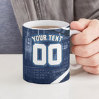 Personalised Carlton Blues Football Ceramic Mug Superhero Comic Art Dark Geometric City