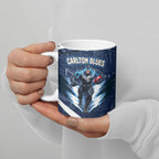 Personalised Carlton Blues Football Ceramic Mug Superhero Comic Art Dark Geometric City