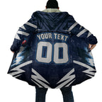 Personalised Carlton Blues Football Cloak Superhero Comic Art Dark Geometric City